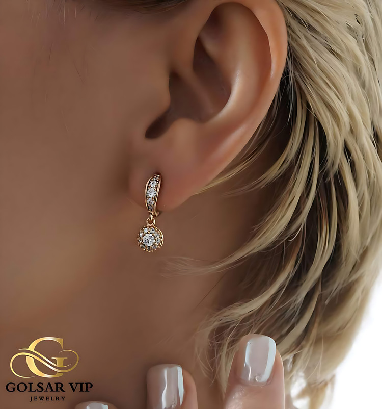 گوشواره حلقهای آویز ریزنگین ژوپینگ رنگ ثابت و ضد حساسیت آلیاژ استیل کیفیت بالا
