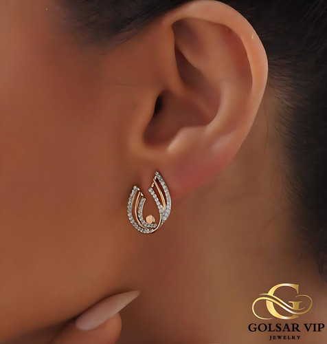 گوشواره آلتون میخی ژوپینگ رنگ ثابت و ضد حساسیت آلیاژ استیل با آبکاری طلا کیفیت بالا