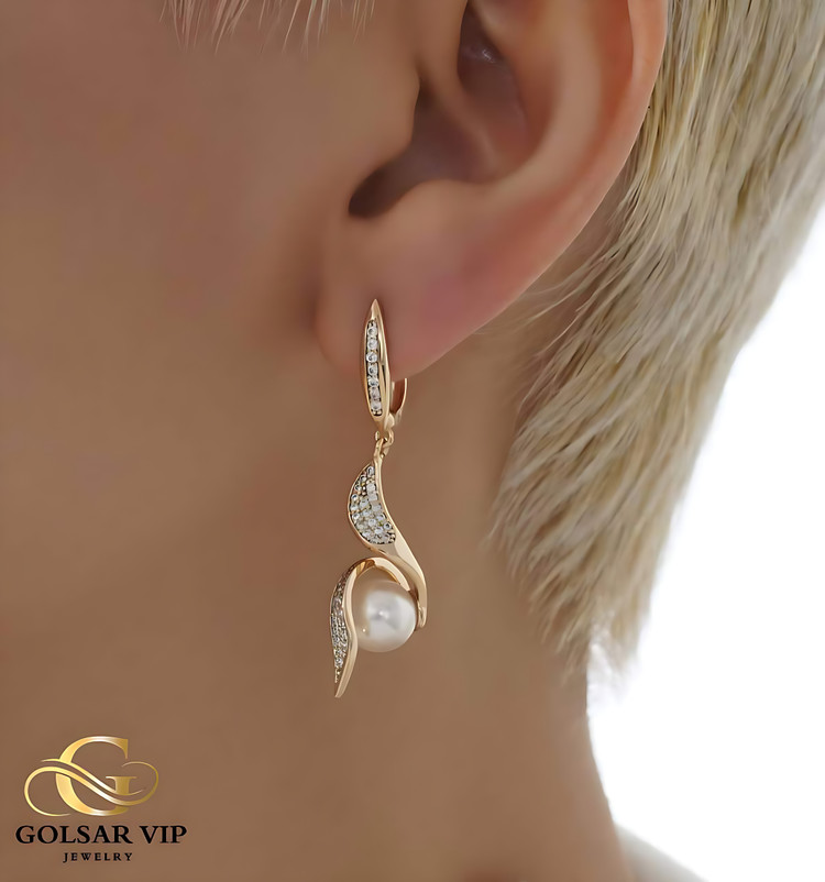 گوشواره استیل طرح پیچی ژوپینگ اصل رنگ ثابت با آبکاری طلا کیفیت بالا و ضد حساسیت