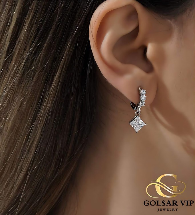 خرید گوشواره حلقهای آویز نگین لوزی ژوپینگ | XUPING