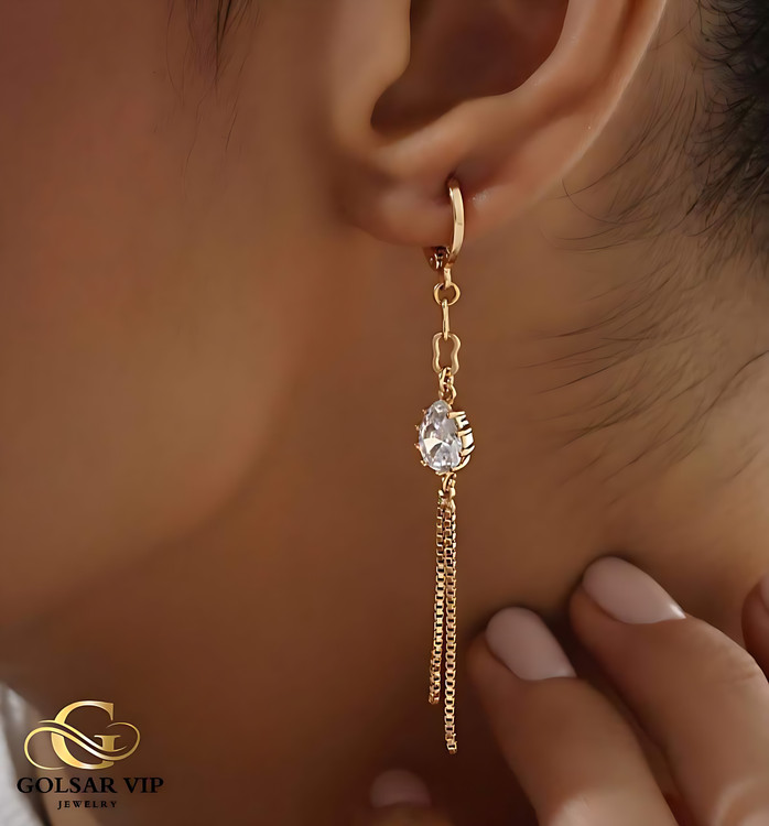 خرید گوشواره آویز نگین زنجیری ژوپینگ | XUPING