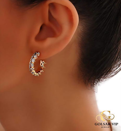 خرید گوشواره حلقهای نگینی ژوپینگ | XUPING