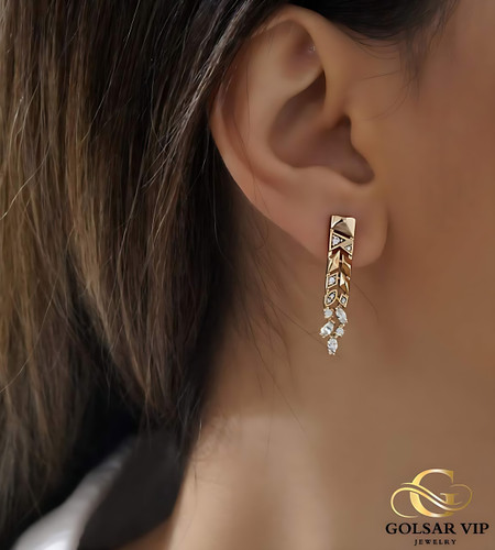 خرید گوشواره میخی رز آویز نگینی ژوپینگ | XUPING