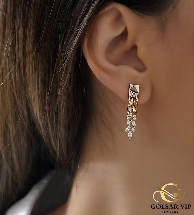 خرید گوشواره میخی رز آویز نگینی ژوپینگ | XUPING