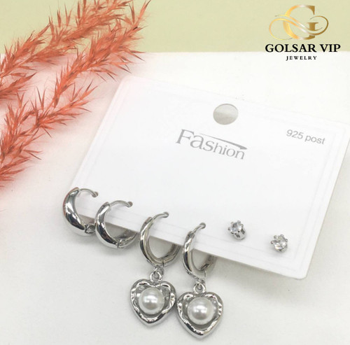 خرید گوشواره پکی پایه نقره عیار 925 | FASHION