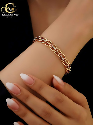 دستبند زنجیری طلایی طرح حلقهای ژوپینگ | XUPING