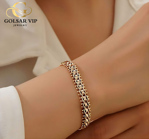 دستبند طلایی طرح آرام 2 ژوپینگ | XUPING