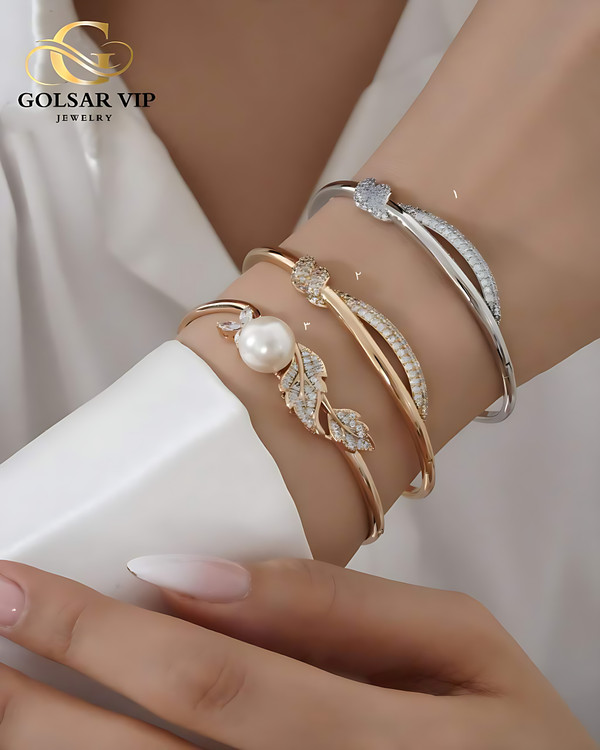 دستبند النگویی دریا ژوپینگ رنگ ثابت و ضد حساسیت آلیاژ استیل کیفیت بالا