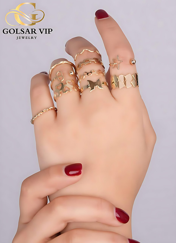 انگشتر پکی استیل طلایی ( مراقبتی )