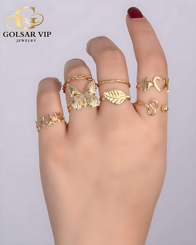 انگشتر پکی استیل طلایی ( مراقبتی )