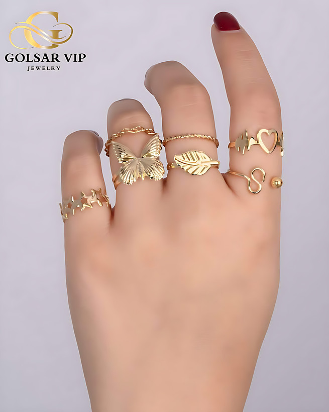 انگشتر پکی استیل طلایی ( مراقبتی )