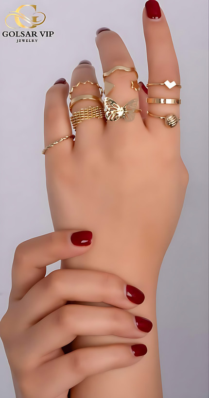 انگشتر پکی استیل طلایی ( مراقبتی )