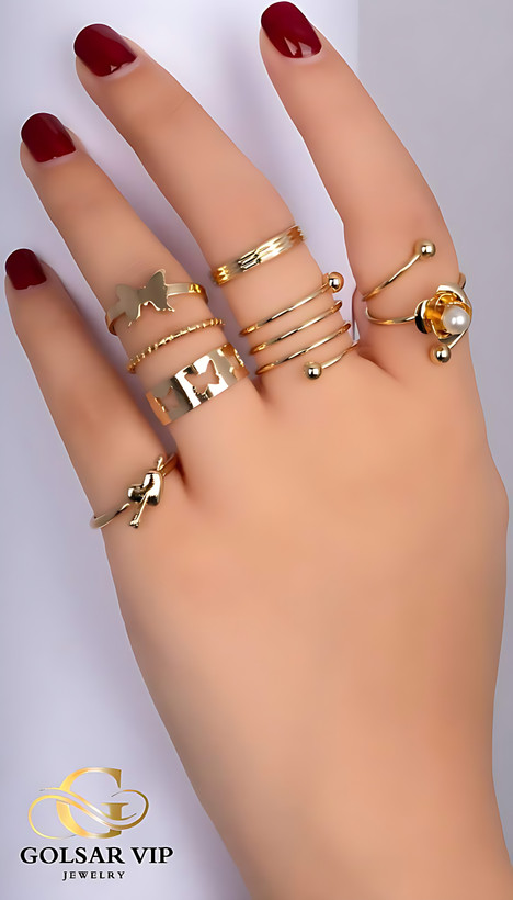 انگشتر پکی استیل طلایی ( مراقبتی )