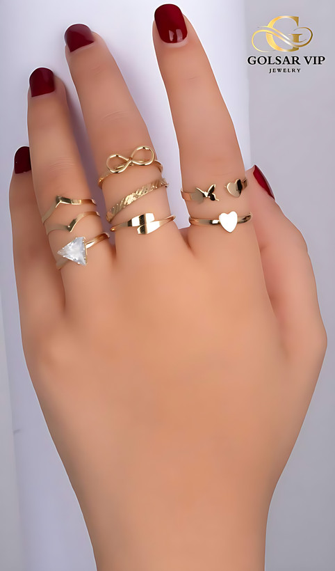 انگشتر پکی استیل طلایی ( مراقبتی )