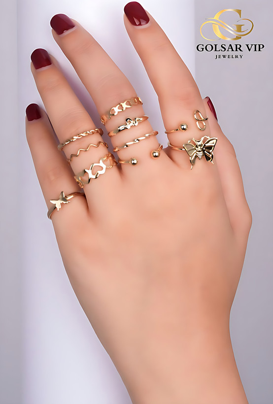 انگشتر پکی استیل طلایی ( مراقبتی )