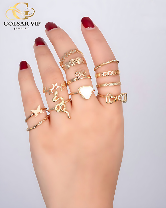 انگشتر پکی استیل طلایی ( مراقبتی )