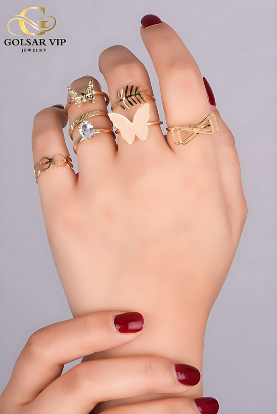 انگشتر پکی استیل طلایی ( مراقبتی )