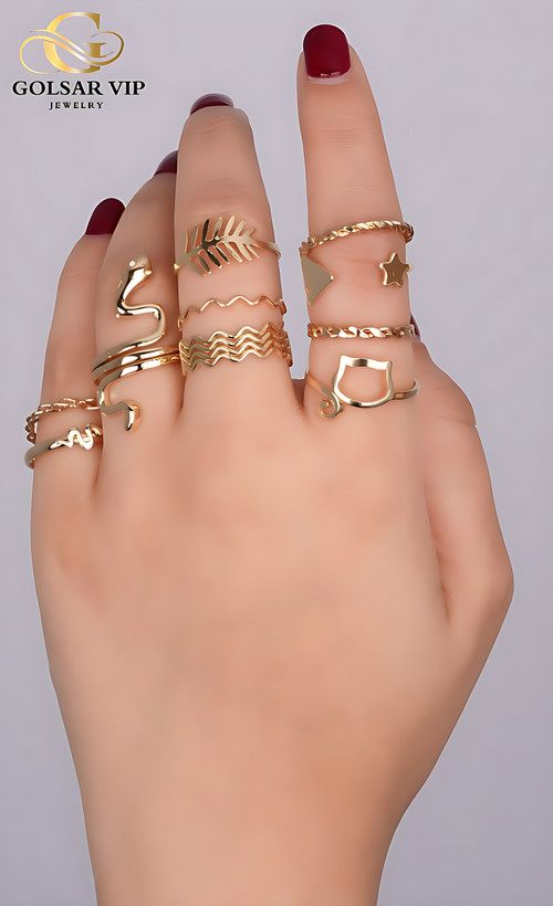 انگشتر پکی استیل طلایی ( مراقبتی )