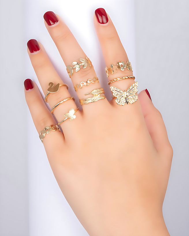 انگشتر پکی استیل طلایی ( مراقبتی )