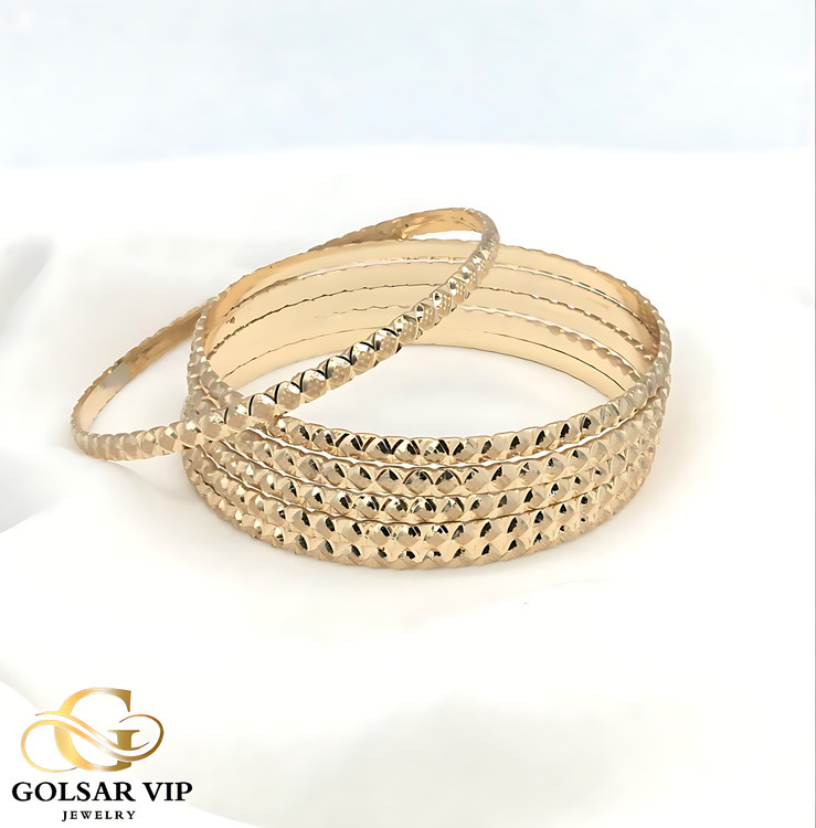 النگو پکی طلایی طلاروس رنگ ثابت و ضد حساسیت آلیاژ استیل با آبکاری طلا کیفیت عالی