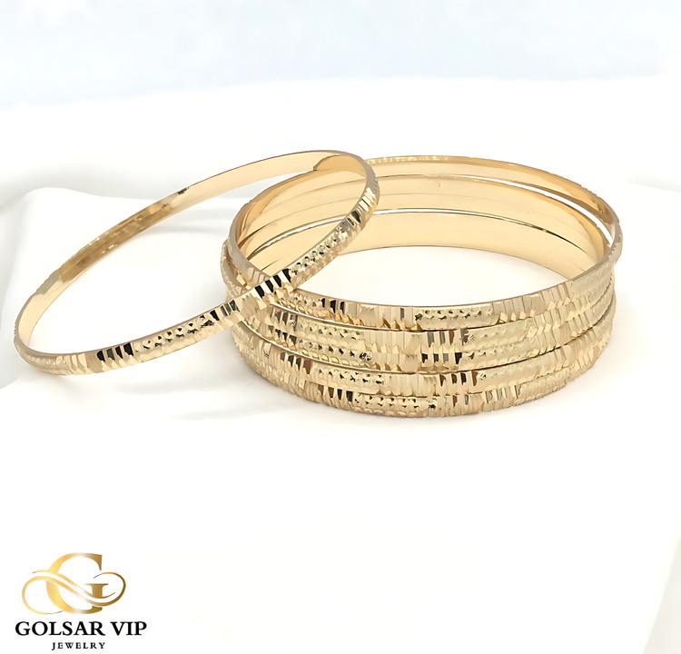 النگو طلا روس رنگ ثابت و ضد حساسیت آلیاژ استیل با آبکاری طلا کیفیت عالی