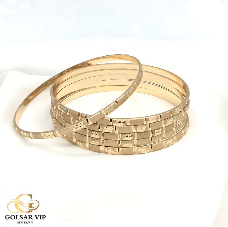 النگو طلاروس رنگ ثابت و ضد حساسیت آلیاژ استیل با آبکاری طلا کیفیت عالی