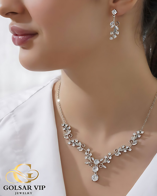 سرویس استیل نقرهای طرح برگ