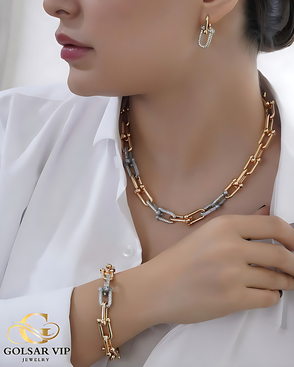 سرویس تیفانی طلایی طرح زنجیری 2