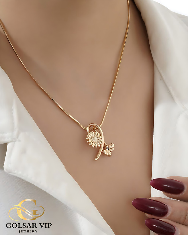 آویز طلایی طرح آفتاب گردان ژوپینگ | XUPING