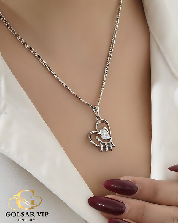 آویز نقرهای طرح دو قلب فانتزی ژوپینگ | XUPING