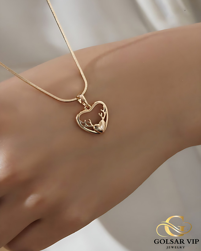 آویز طلایی طرح گوزن ژوپینگ | XUPING