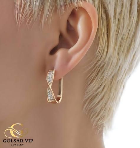 گوشواره حلقهای پیچی ژوپینگ رنگ ثابت و ضد حساسیت آلیاژ استیل با آبکاری طلا کیفیت بالا