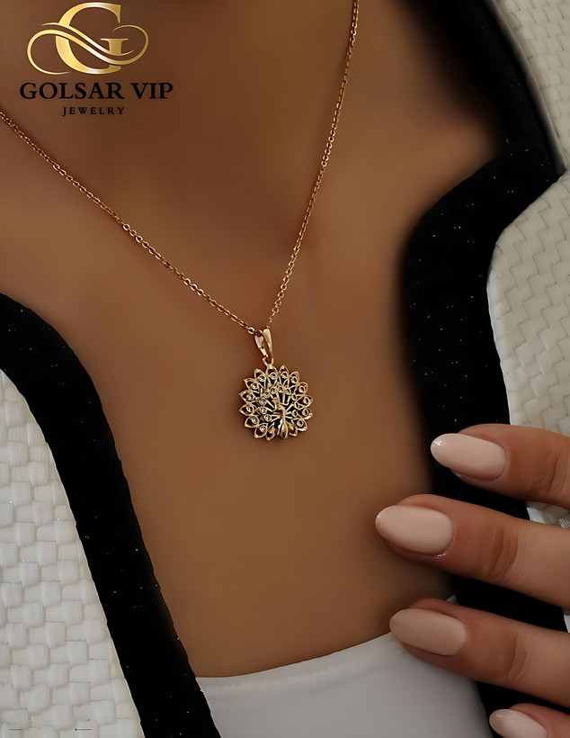 آویز طلایی طرح طاووس ژوپینگ | XUPING