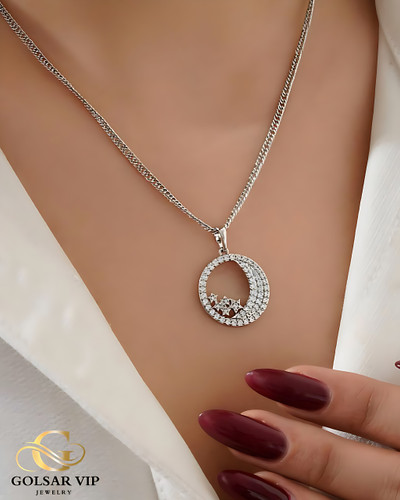 آویز نقرهای طرح ماه ستاره نگینی ژوپینگ | XUPING