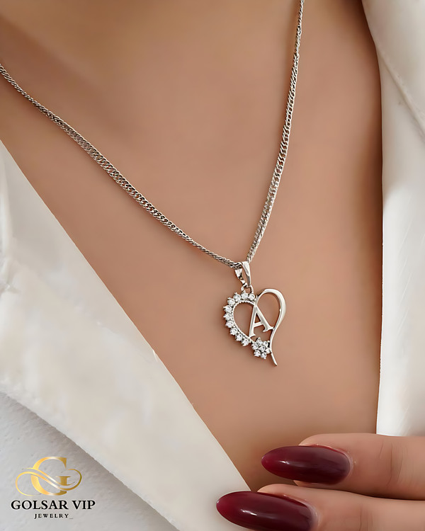 آویز نقرهای طرح حروف A نگینی ژوپینگ | XUPING