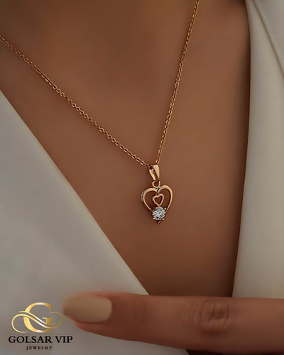 آویز طلایی طرح قلب فانتزی نگین دار ژوپینگ | XUPING