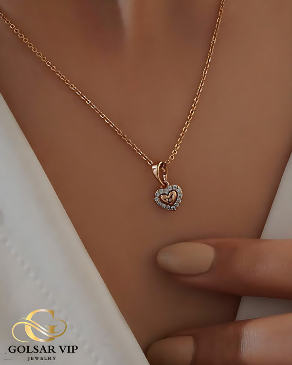 آویز طلایی طرح قلب مینی ژوپینگ | XUPING
