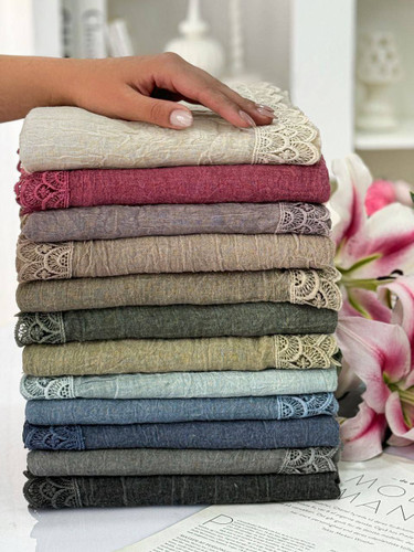 شال دور گیپور نخ کتان درجه یک وارداتی