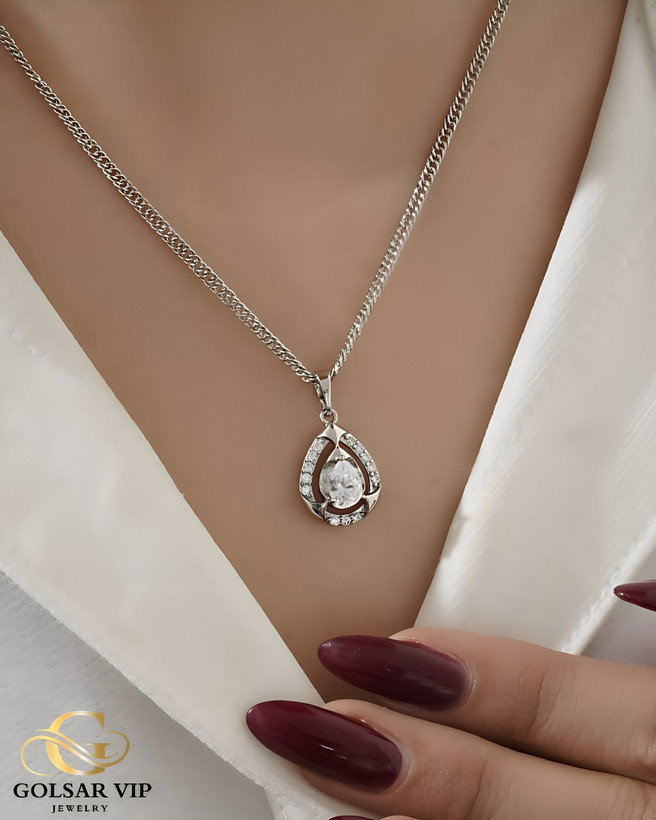 آویز نقرهای طرح اشک نگین دار ژوپینگ | XUPING