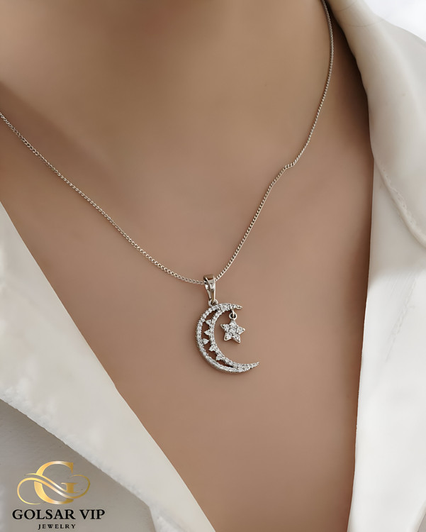 آویز حلال ماه ستاره ژوپینگ رنگ ثابت و ضد حساسیت آلیاژ استیل کیفیت بالا