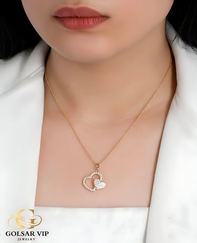 آویز طلایی طرح قلب دوست فول نگین ژوپینگ | XUPING