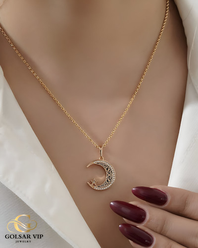 آویز طلایی طرح حلال ماه ستاره ژوپینگ | XUPING