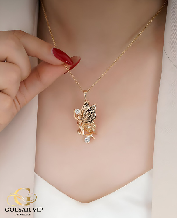 آویز طلایی طرح فرشته بالدار ژوپینگ | XUPING