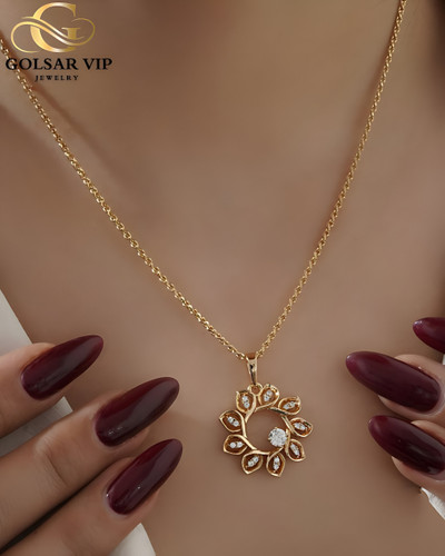 آویز طلایی طرح گل نگینی ژوپینگ | XUPING