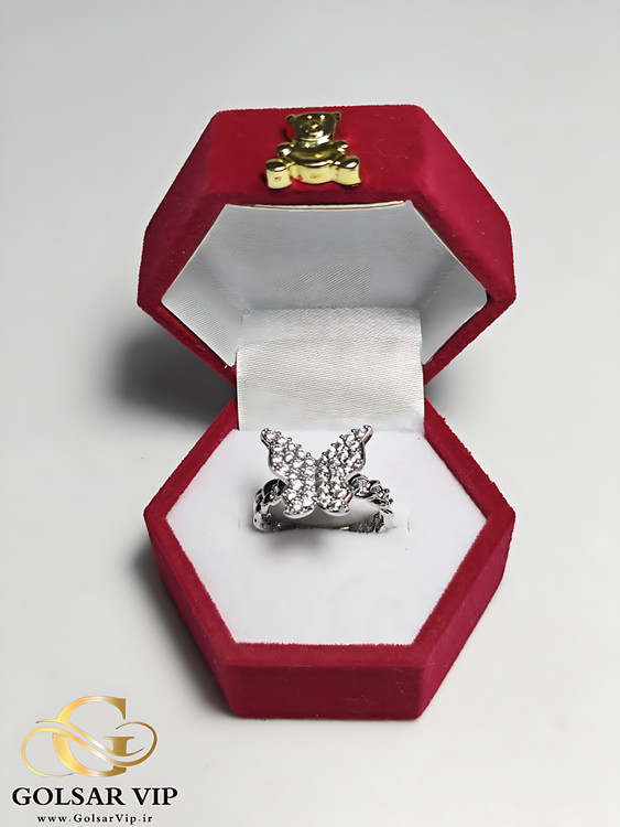 انگشتر پروانه کارتیر نقرهای رنگ ثابت و ضد حساسیت آلیاژ استیل
