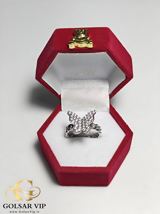 انگشتر پروانه کارتیر نقرهای رنگ ثابت و ضد حساسیت آلیاژ استیل