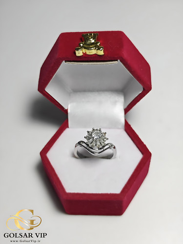 انگشتر نگینی سلطنتی رنگ ثابت و ضد حساسیت آلیاژ استیل