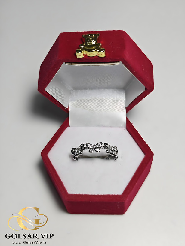 انگشتر پروانه ای رنگ ثابت و ضد حساسیت آلیاژ استیل