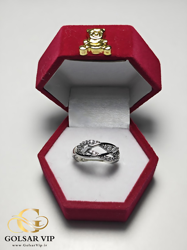 انگشتر آرام میکرو نگین رنگ ثابت و ضد حساسیت آلیاژ استیل