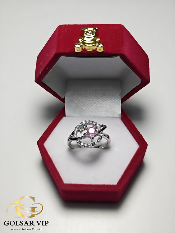 انگشتر ماه ستاره فانتزی نگین سواروسکی رنگ ثابت و ضد حساسیت آلیاژ استیل